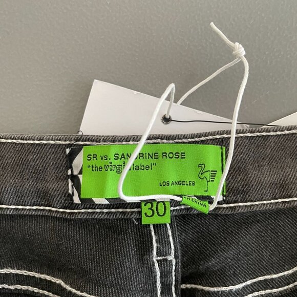 Sandrine Rose Womens Polka Splatter Grey Skinny Jeans Size 30 Grunge Punk Rocker - Picture 7 of 10